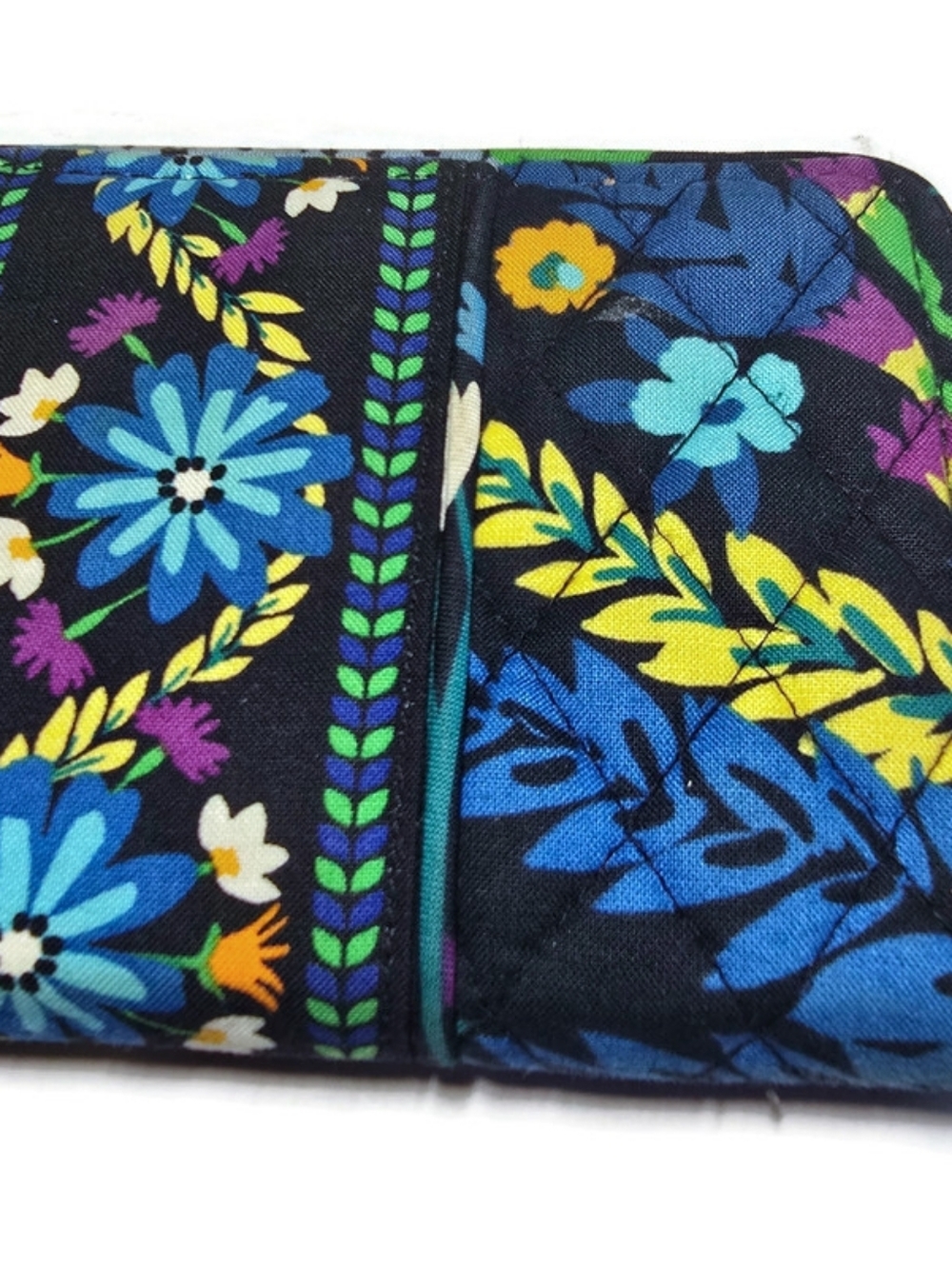 Vera Bradley Midnight Blues Accordion Wallet Zip Around Clutch Retired - Picture 9 of 15